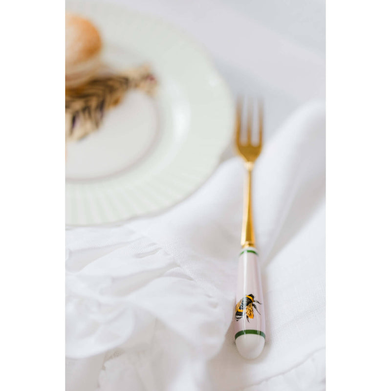 Yvonne Ellen Set Of 4 Cake Forks With China Handles - Bee