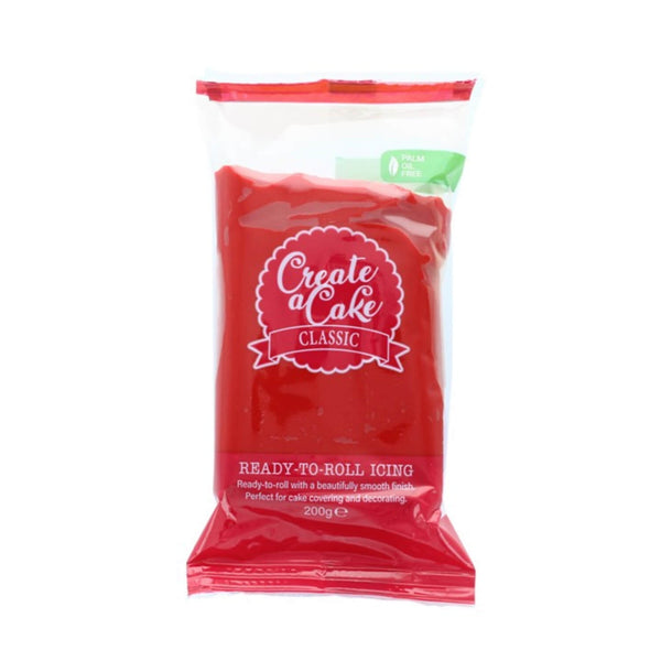 Culpitt Create A Cake 200g Palm Free Ready To Roll Icing - Red