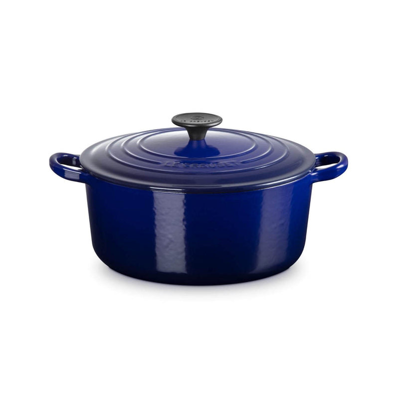 Le Creuset Signature 24cm Cast Iron Round Casserole - Indigo