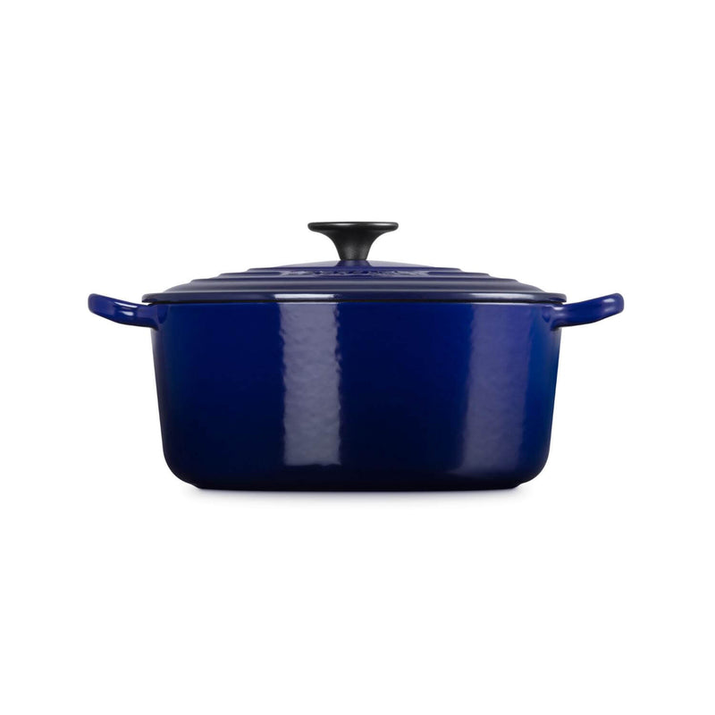 Le Creuset Signature 24cm Cast Iron Round Casserole - Indigo