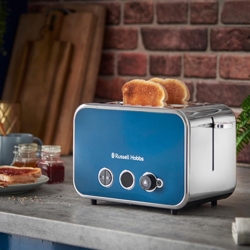 Russell Hobbs Distinctions 2 Slice Toaster - Ocean Blue