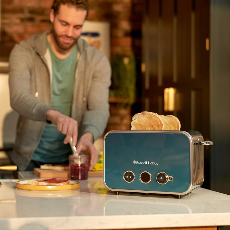 Russell Hobbs Distinctions 2 Slice Toaster - Ocean Blue