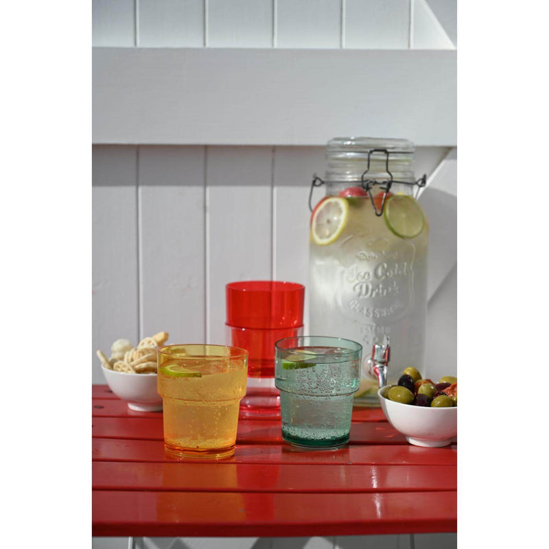 Navigate Strawberries & Cream Set of 4 Stacking Tumbler Glasses in Mixed Colours