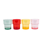 Navigate Strawberries & Cream Set of 4 Stacking Tumbler Glasses in Mixed Colours