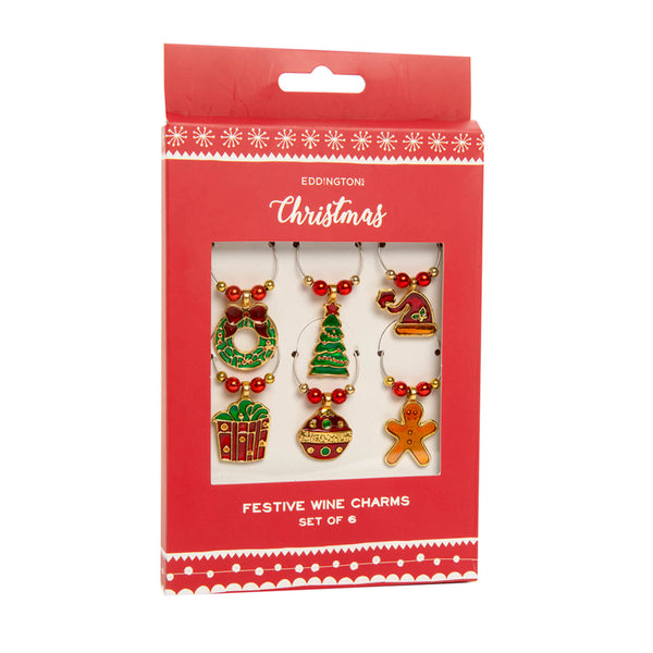 Eddingtons Festive Wine Charms - Set of 6