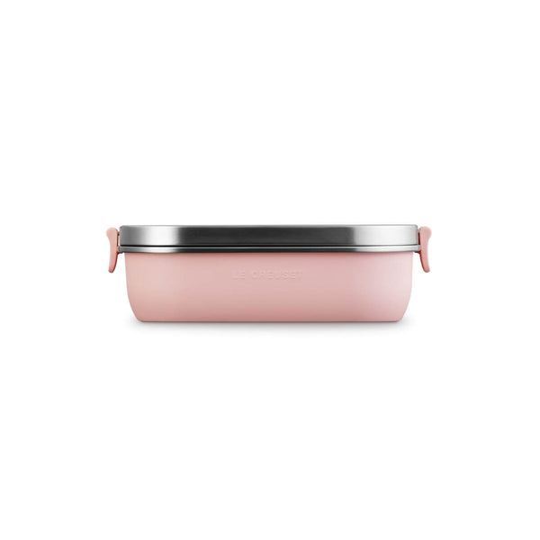 Le Creuset 'On The Go' Stainless Steel 900ml Rectangular Lunch Box - Shell Pink