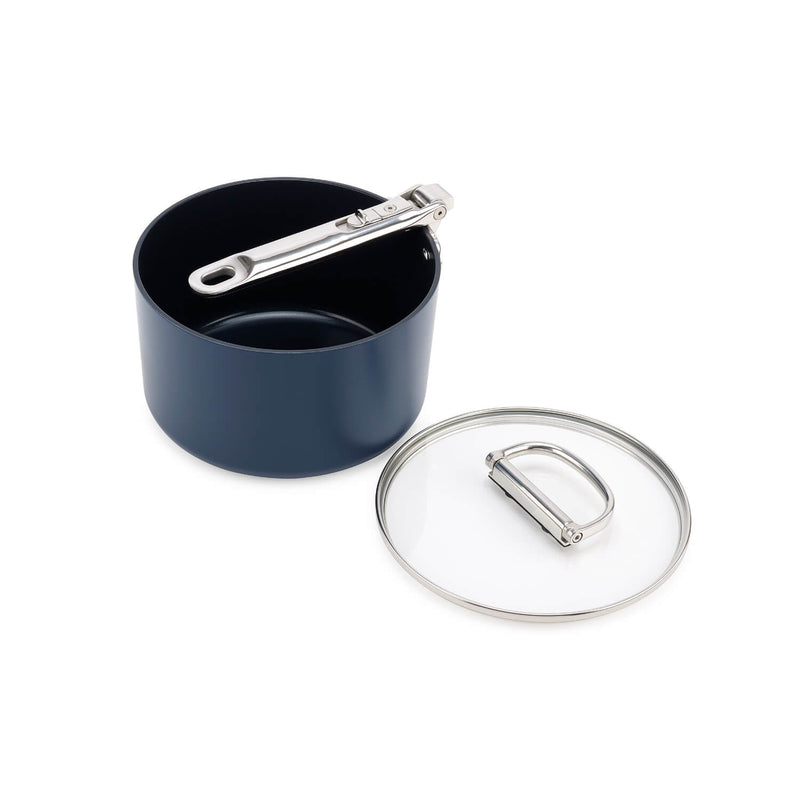 Joseph Joseph Space 19cm Non-Stick Folding Handle Saucepan & Lid - Midnight Blue