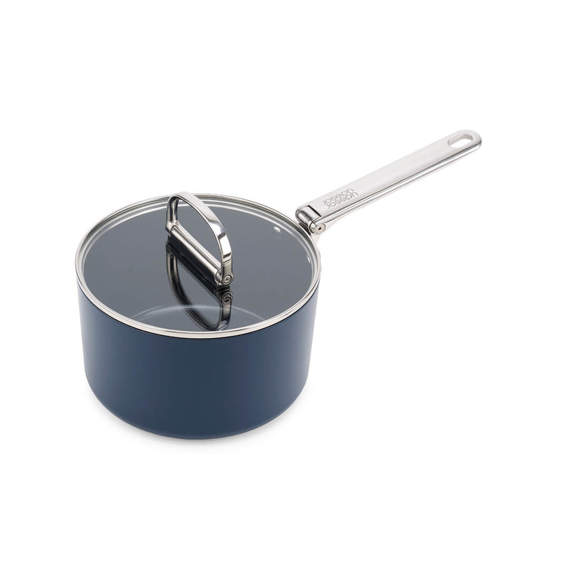 Joseph Joseph Space 19cm Non-Stick Folding Handle Saucepan & Lid - Midnight Blue