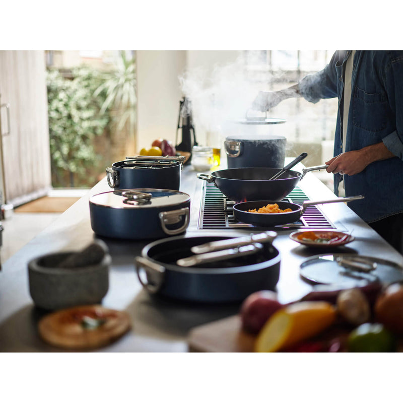 Joseph Joseph Space 24cm Non-Stick Folding Handle Frying Pan - Midnight Blue