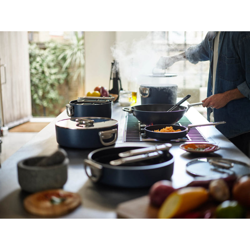 Joseph Joseph Space 28cm Non-Stick Folding Handle Saute Pan & Lid - Midnight Blue