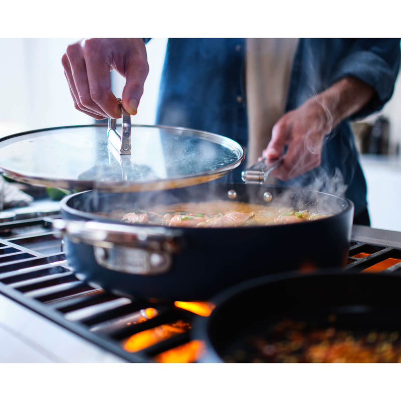 Joseph Joseph Space 28cm Non-Stick Folding Handle Saute Pan & Lid - Midnight Blue