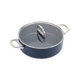 Joseph Joseph Space 28cm Non-Stick Folding Handle Shallow Casserole Pan - Midnight Blue