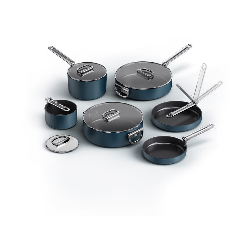 Joseph Joseph Space 6-Piece Non-Stick Folding Handle Cookware Set - Midnight Blue