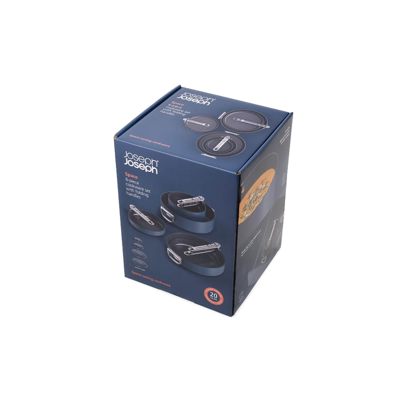 Joseph Joseph Space 6-Piece Non-Stick Folding Handle Cookware Set - Midnight Blue