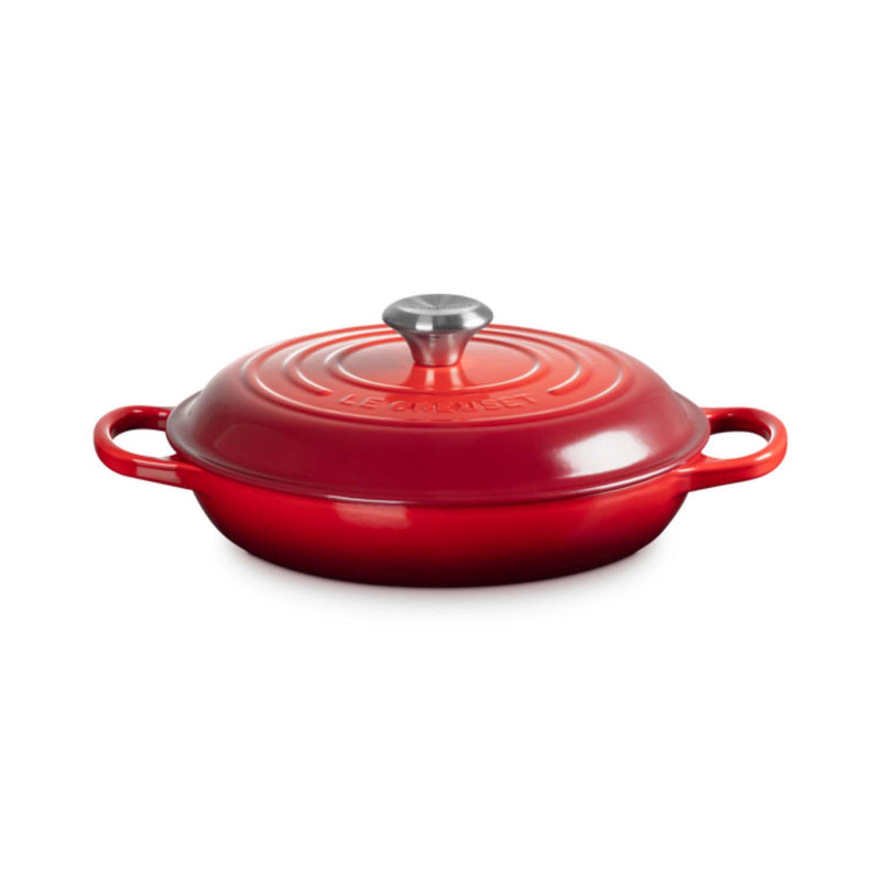 Le Creuset Signature Cast Iron 26cm Shallow Casserole - Cerise