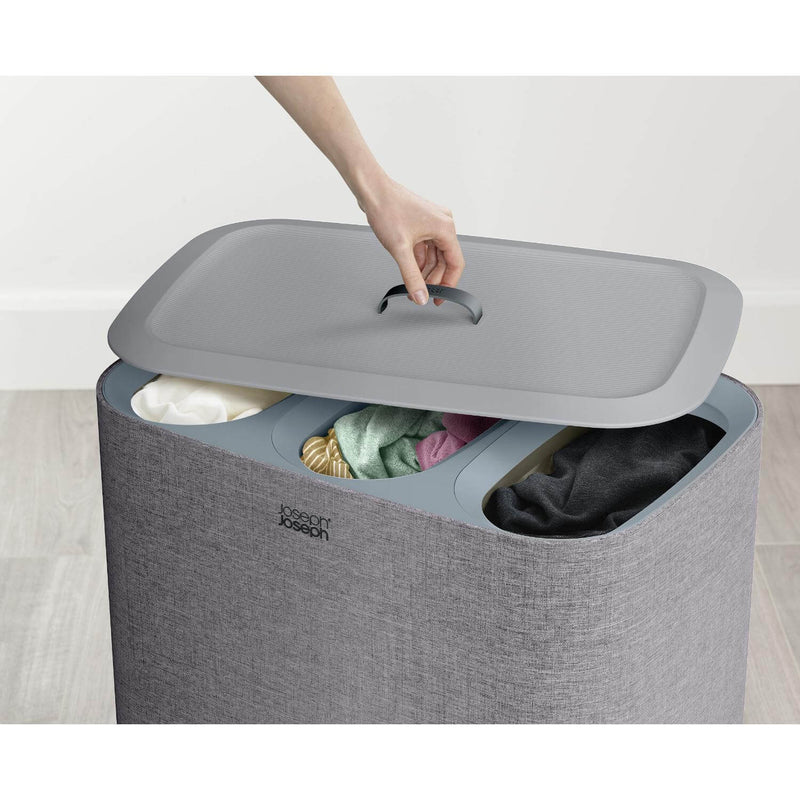 Joseph Joseph Tota Trio 90 Litre Separation Laundry Basket - Grey