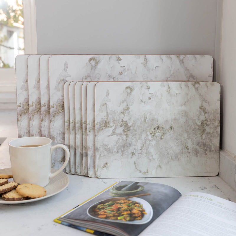 Creative Tops Set Of 6 Premium Placemats - Grey Marble