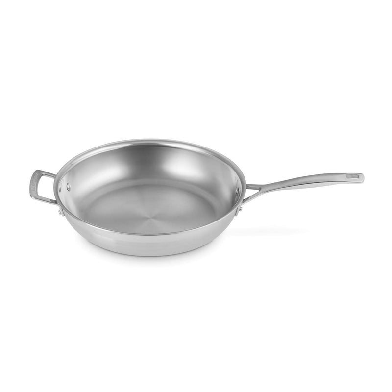 Le Creuset Classic 3-Ply Stainless Steel 30cm Uncoated Frying Pan with Helper Handle