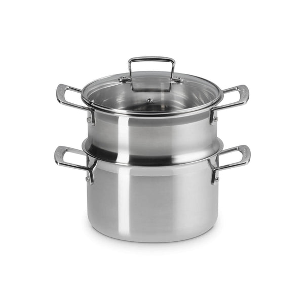 Le Creuset 3-Ply Stainless Steel Casserole with Steamer - 20cm