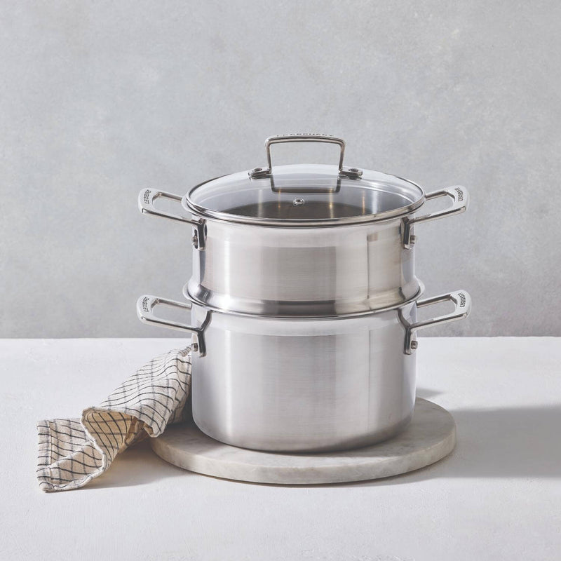 Le Creuset 3-Ply Stainless Steel Casserole with Steamer - 20cm