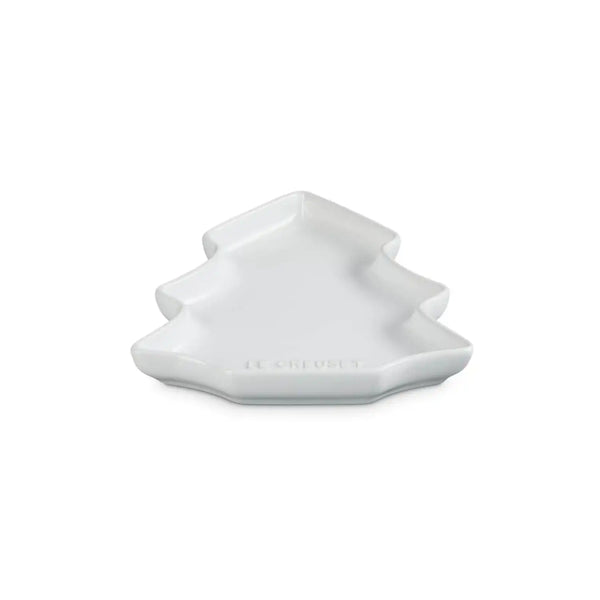 Le Creuset 19cm Stoneware Christmas Tree Plate - White