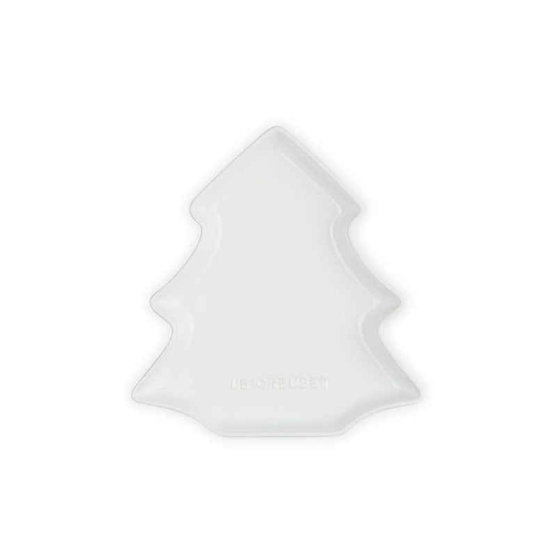 Le Creuset 19cm Stoneware Christmas Tree Plate - White