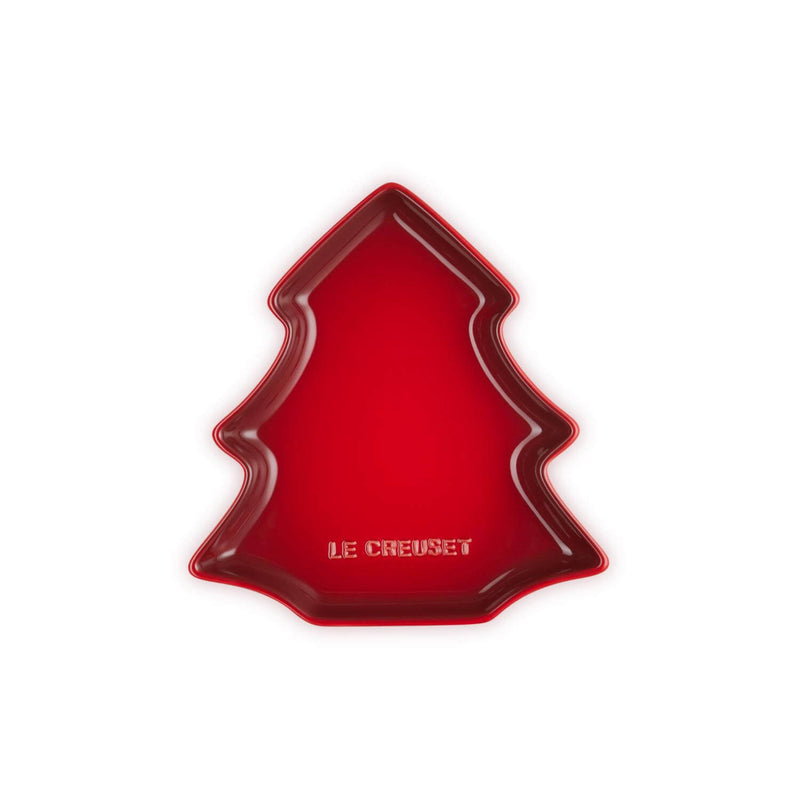 Le Creuset 19cm Stoneware Christmas Tree Plate - Cerise