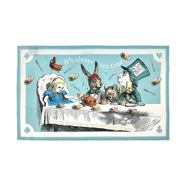 Alice in Wonderland 100% Tea Towel - Tea Time