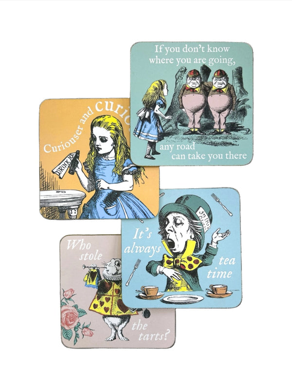 Alice in Wonderland Coasters - Set of 4