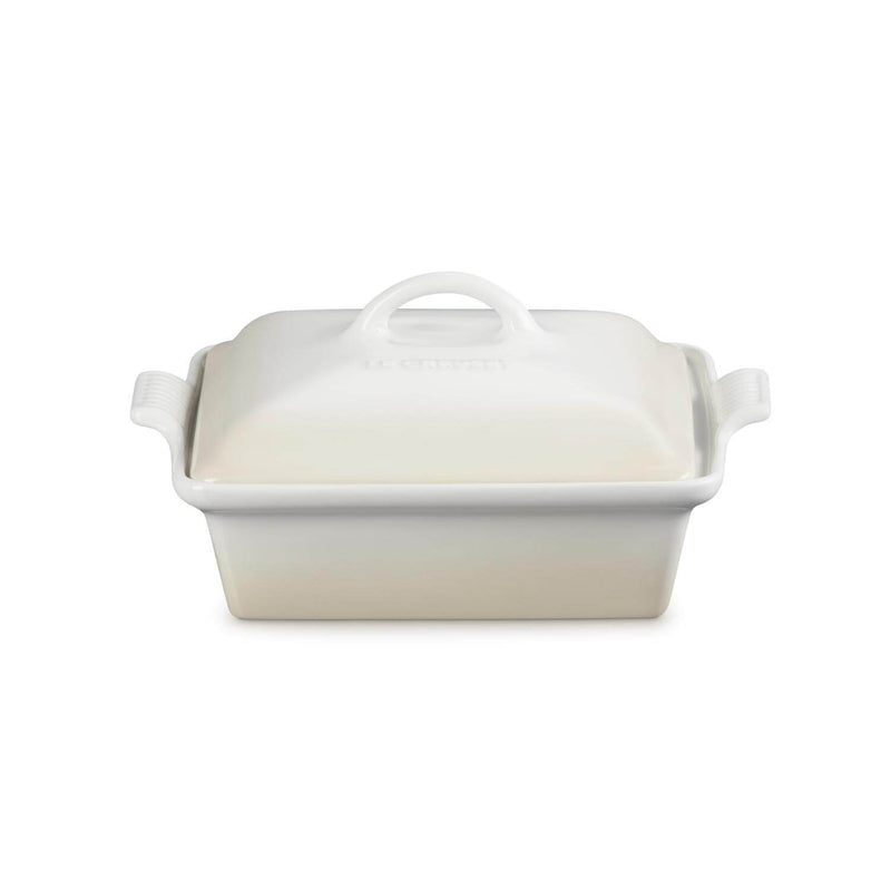 Le Creuset Heritage Stoneware 23cm Square Dish with Lid - Meringue