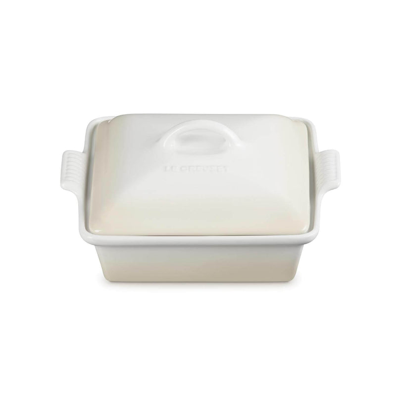 Le Creuset Heritage Stoneware 23cm Square Dish with Lid - Meringue