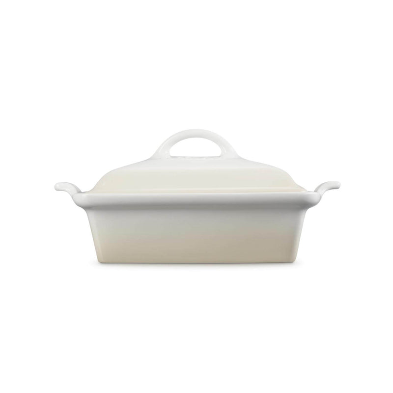 Le Creuset Heritage Stoneware 23cm Square Dish with Lid - Meringue