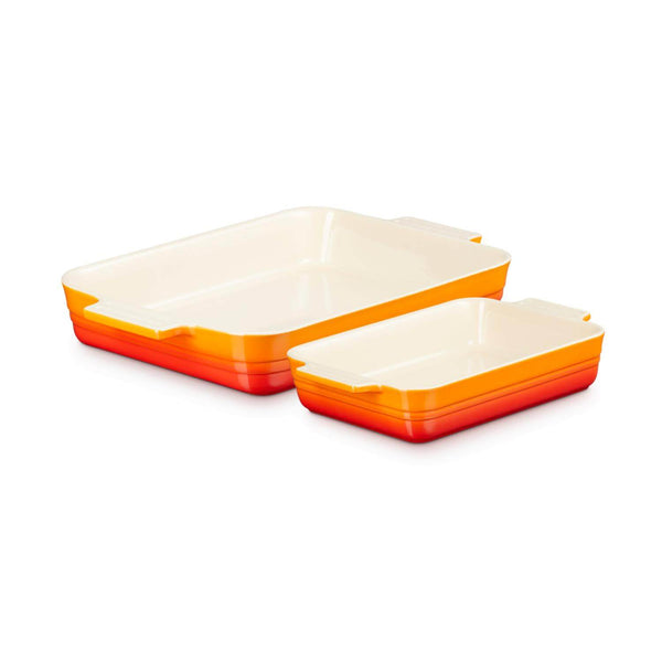 Le Creuset Classic Stoneware Rectangle 2-Piece Oven Dish Set - Volcanic