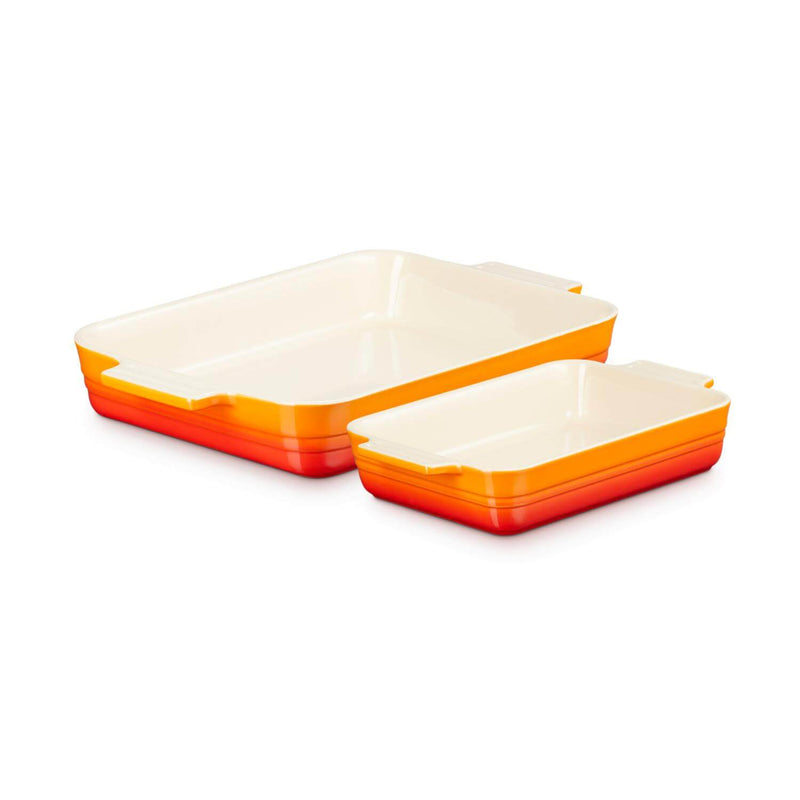 Le Creuset Classic Stoneware Rectangle 2-Piece Oven Dish Set - Volcanic