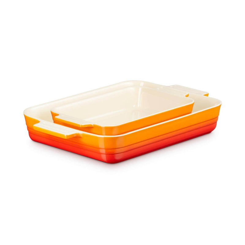 Le Creuset Classic Stoneware Rectangle 2-Piece Oven Dish Set - Volcanic