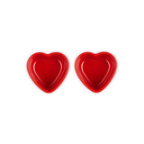 Le Creuset Set of 2 Heart Stoneware Ramekins - Cerise