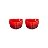 Le Creuset Set of 2 Heart Stoneware Ramekins - Cerise