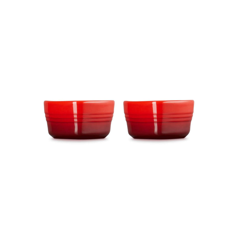 Le Creuset Set of 2 Heart Stoneware Ramekins - Cerise