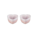 Le Creuset Set of 2 Heart Stoneware Ramekins - Shell Pink