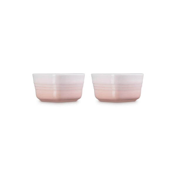 Le Creuset Set of 2 Heart Stoneware Ramekins - Shell Pink