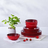 Le Creuset Stoneware 12-Piece Dinnerware Set - Cerise