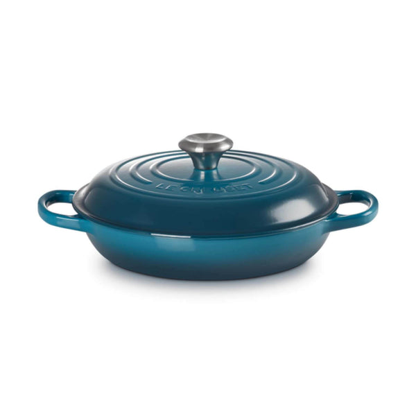 Le Creuset Signature Cast Iron 30cm Shallow Casserole - Deep Teal