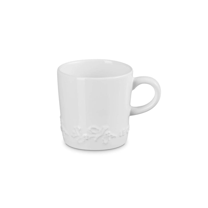 Le Creuset Holly Stoneware Cappuccino Mug - White