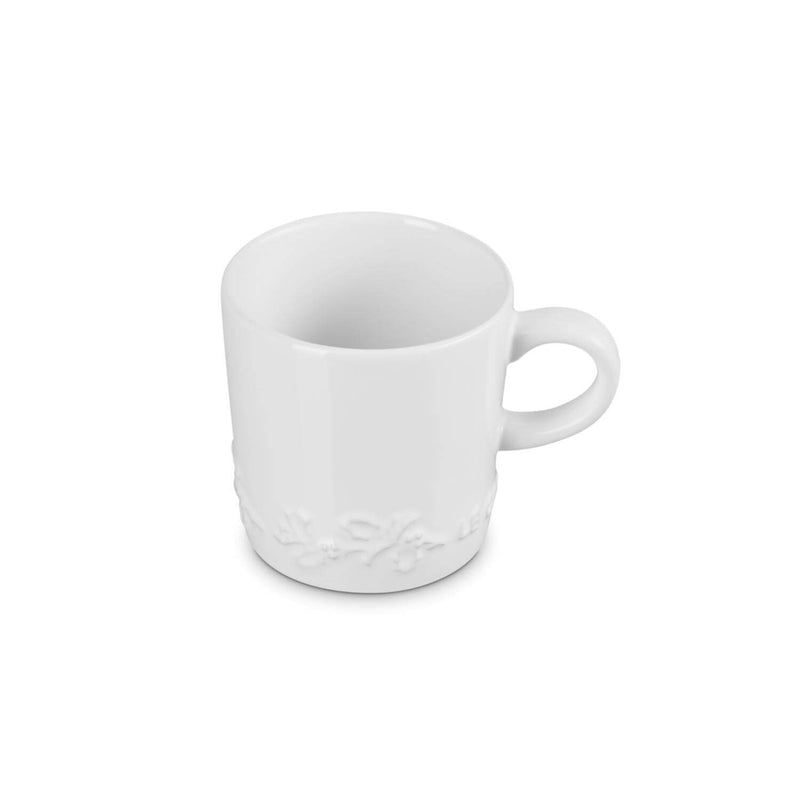 Le Creuset Holly Stoneware Cappuccino Mug - White