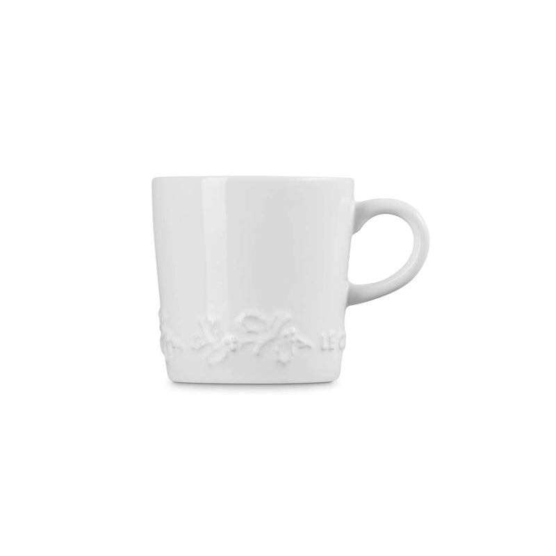 Le Creuset Holly Stoneware Cappuccino Mug - White