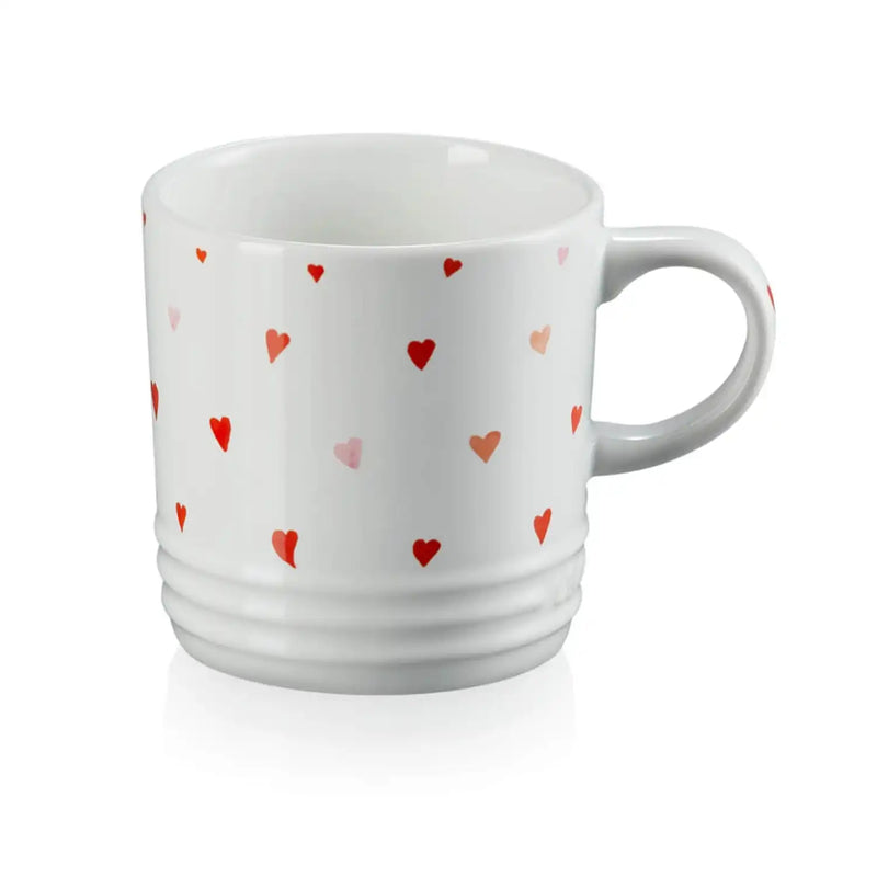 Le Creuset 350ml Stoneware Heart Decal White Mug