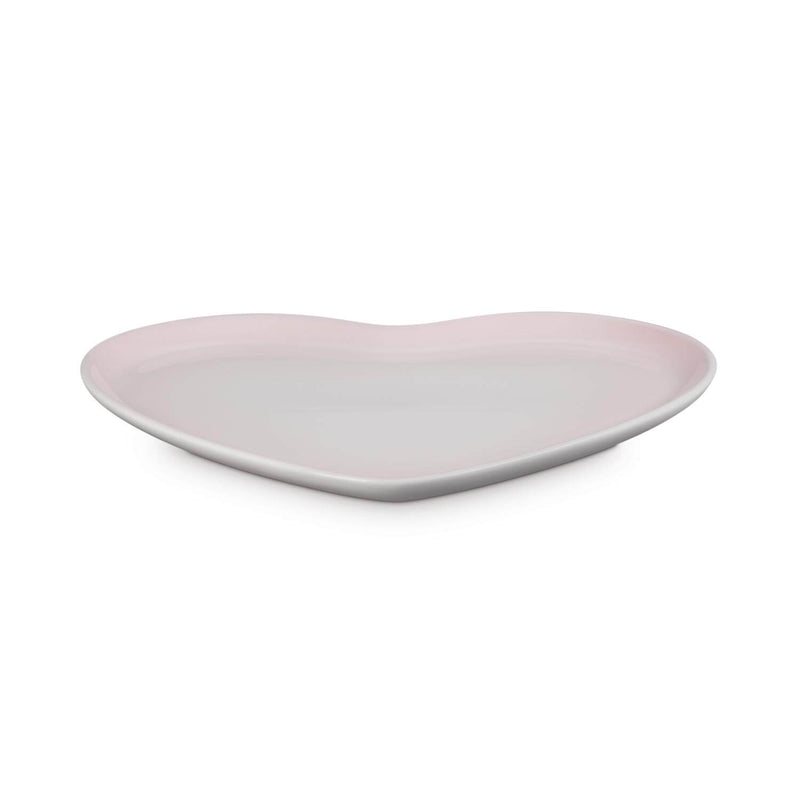 Le Creuset 32cm Heart Stoneware Serving Platter - Shell Pink