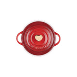 Le Creuset Stoneware Petite Casserole with Gold Heart Knob - Cerise