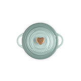 Le Creuset Stoneware Petite Casserole with Gold Heart Knob - Sea Salt