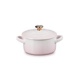 Le Creuset Stoneware Petite Casserole with Gold Heart Knob - Shell Pink